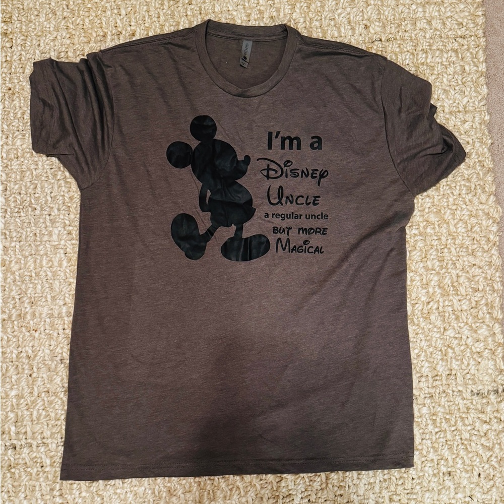 One of a Kind I am a Disney Uncle t-shirt, Size XL, Heather Brown